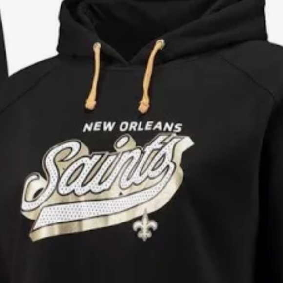 Fanatics New Orleans Saints Women’s 3XLg Raglan Pullover Sporty Oversized Hoodie - Picture 6 of 11